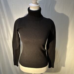 Banana Republic Women’s XS Black Italian Merino Wool Blend Turtleneck Sweater